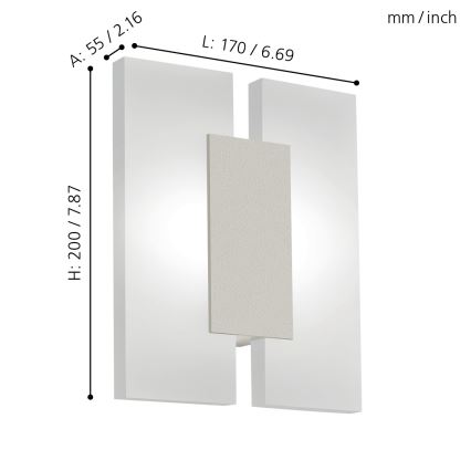 Eglo - LED-seinavalgusti 2xLED/4.5W/230V