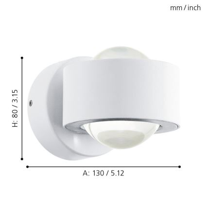 Eglo - LED-seinavalgusti 2xLED/2.5W/230V