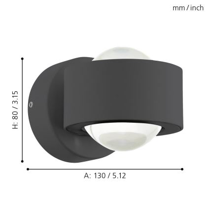 Eglo - LED-seinavalgusti 2xLED/2.5W/230V