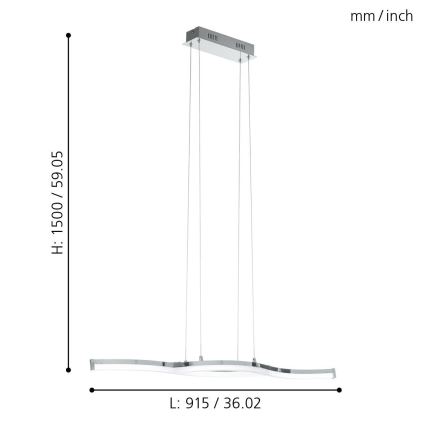 Eglo 96101 - LED-lühter LASANA 2 2xLED/10.5W/230V