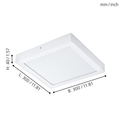 Eglo 96169 - LED-vannitoa laevalgusti FUEVA 1 LED/22W/230V IP44 30x30 cm
