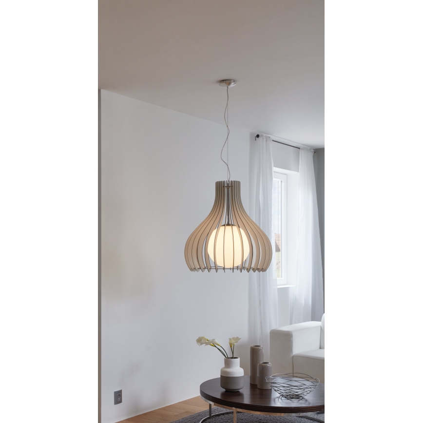 Eglo 96211 - TINDORI rippvalgusti kaabliga 1xE27/60W/230V, läbimõõt 50 cm, valge