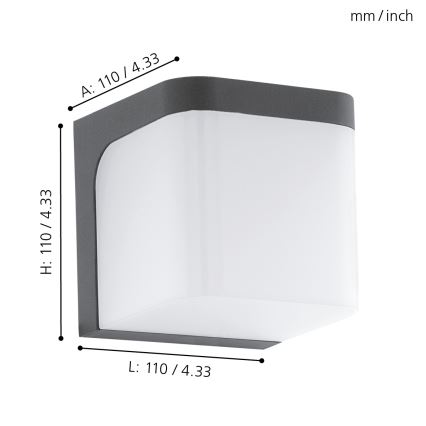 Eglo - LED Väli seinavalgusti LED/4,9W/230V IP44
