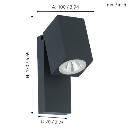 Eglo - LED outdoor seinavalgusti LED/5W/230V