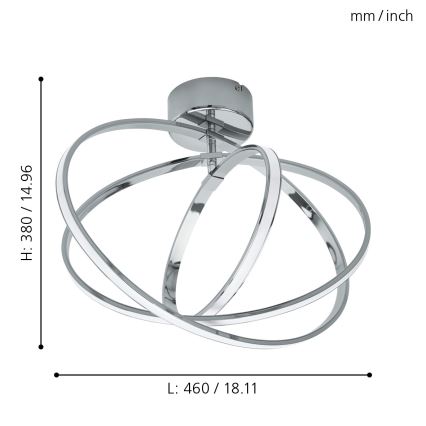 Eglo - LED-laevalgusti 3xLED/12W+14W+9W/230V