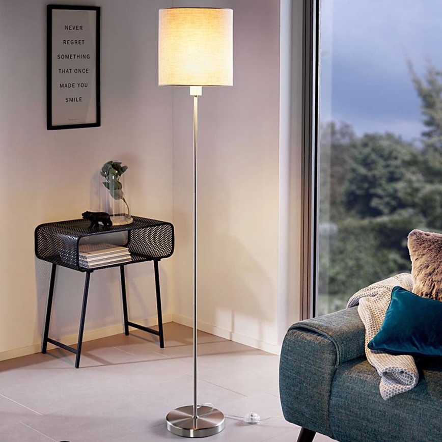 Eglo 96377 - Põrandalamp PASTERI 1xE27/60W/230V, läbimõõt 28 cm, hall