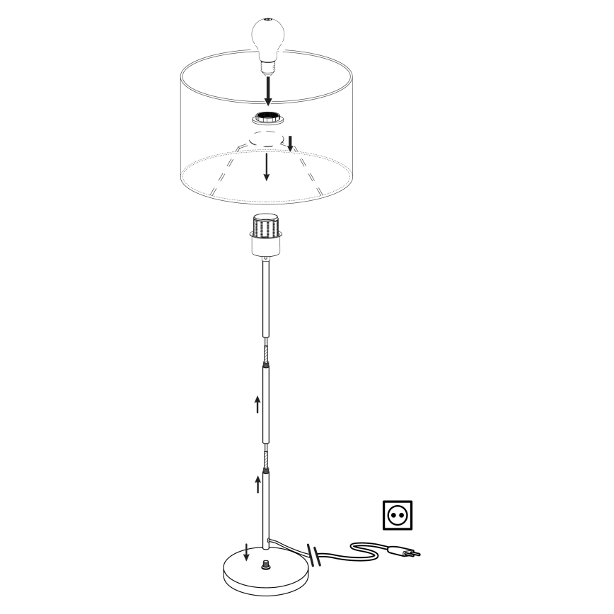 Eglo 96377 - Põrandalamp PASTERI 1xE27/60W/230V, läbimõõt 28 cm, hall