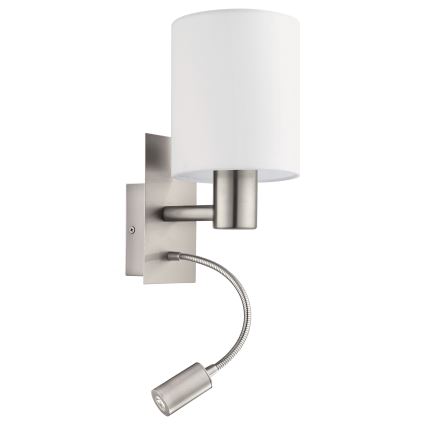 Eglo - LED Paindlik lamp 1xE27/40W+LED/3.8W valge