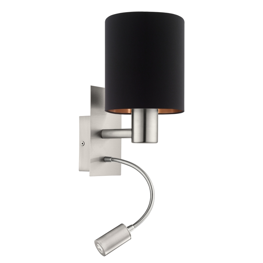 Eglo - LED Paindlik lamp 1xE27/40W+LED/3.8W must