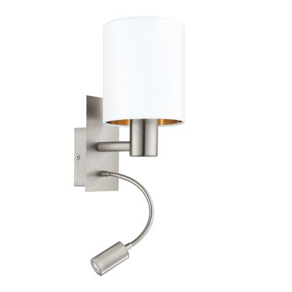 Eglo - LED Paindlik lamp 1xE27/40W + LED/3,8W valge