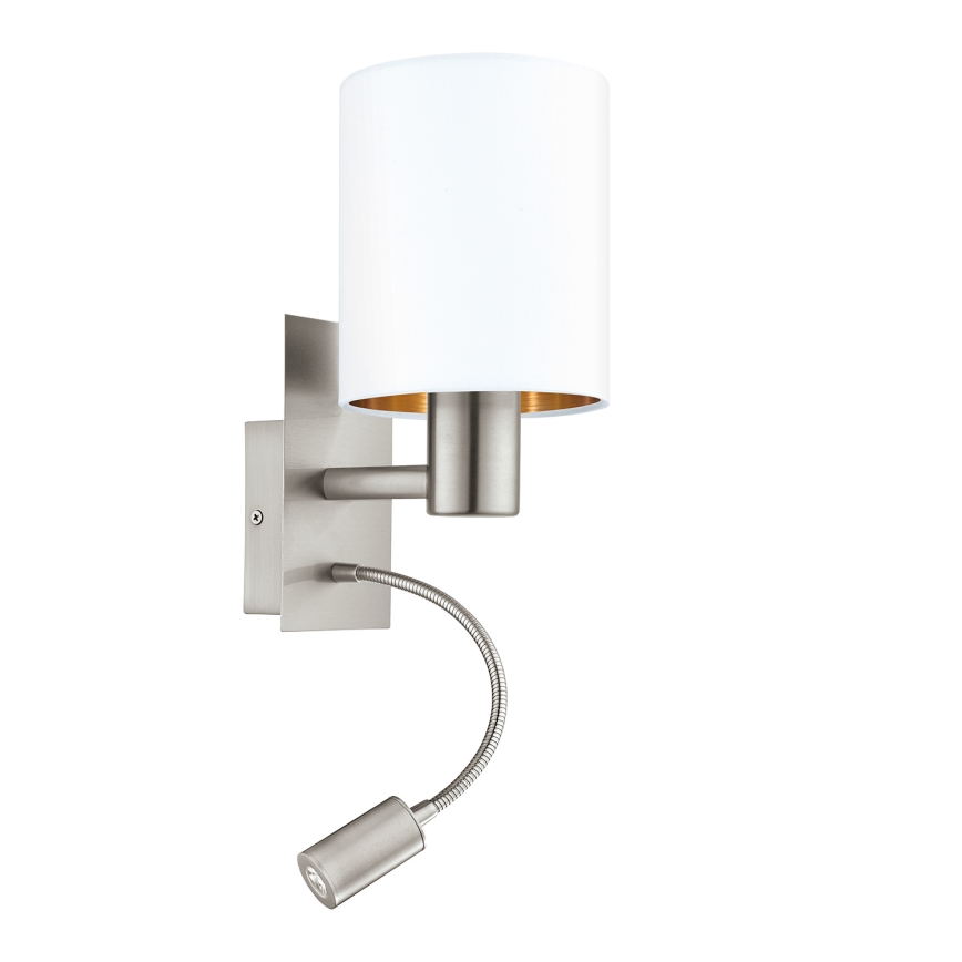 Eglo - LED Paindlik lamp 1xE27/40W + LED/3,8W valge