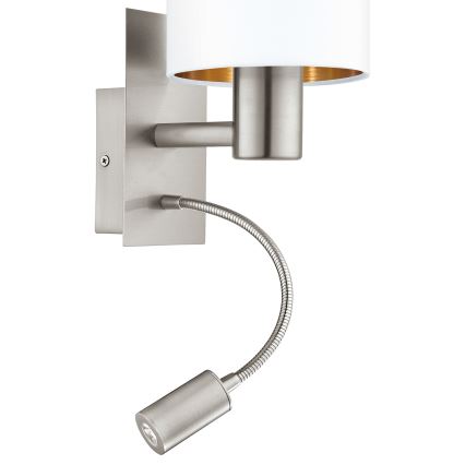 Eglo - LED Paindlik lamp 1xE27/40W + LED/3,8W valge