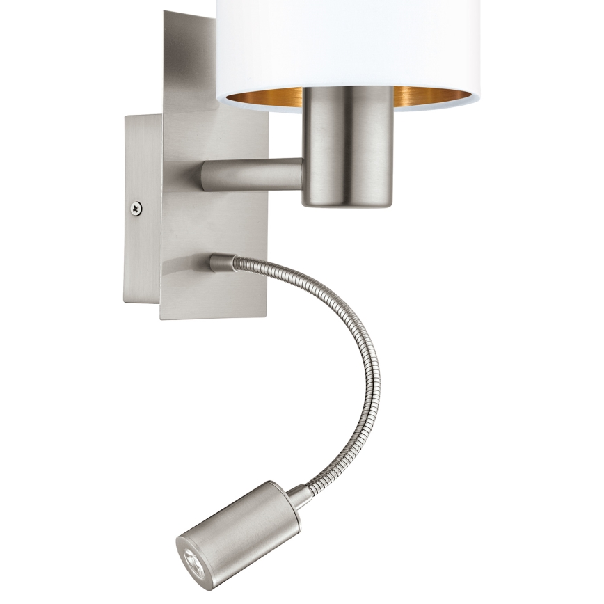 Eglo - LED Paindlik lamp 1xE27/40W + LED/3,8W valge