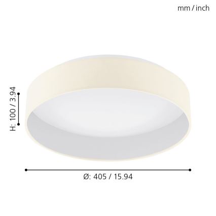 Eglo - LED Hämardatav laevalgusti 1xLED/18W/230V beež