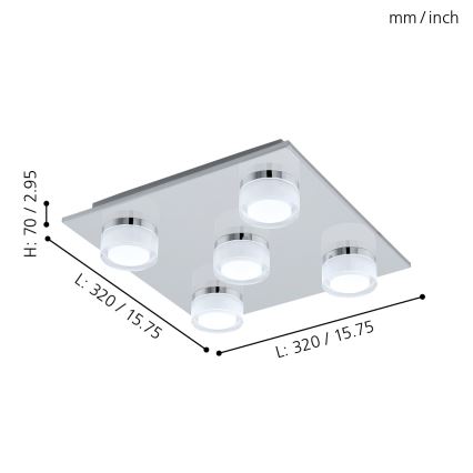 Eglo - LED Hämardatav laevalgusti vannituppa 5xLED/7,2W/ IP44