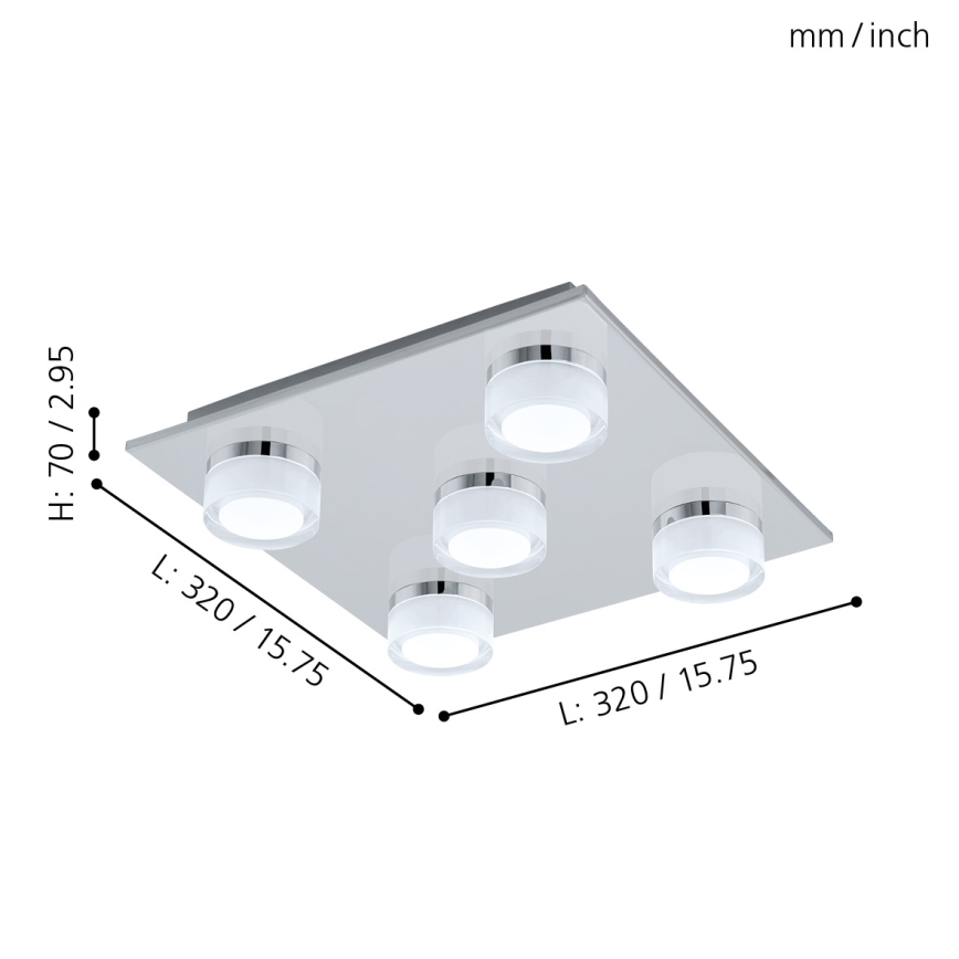 Eglo - LED Hämardatav laevalgusti vannituppa 5xLED/7,2W/ IP44