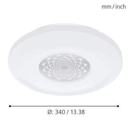 Eglo 96821 - LED RGB Hämardatav seina-/laevalgusti CAPASSO-C LED/17W/230V