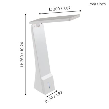 Eglo - hämardatav LED laualamp 1xLED/1,8W/230V valge