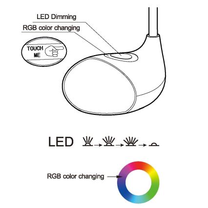 Eglo - dimmitav LED-laualamp LED/2,2W+0,3W/230V RGB