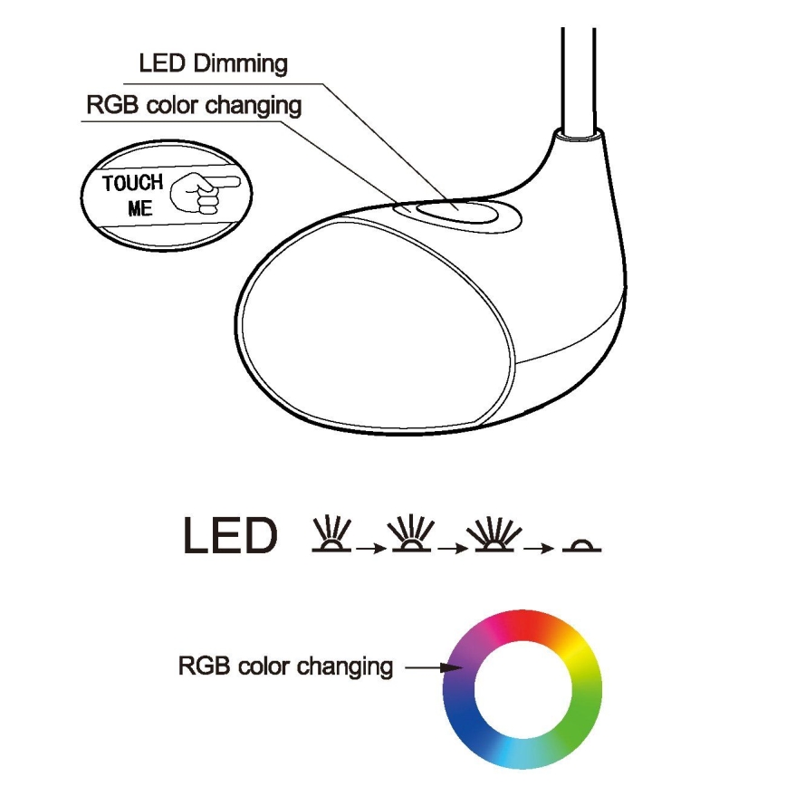 Eglo - dimmitav LED-laualamp LED/2,2W+0,3W/230V RGB