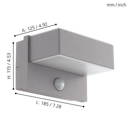 Eglo - LED Väli seinavalgusti anduriga 2xLED/5,6W/230V