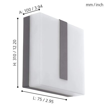 Eglo - LED Hämardatav välivalgusti TORAZZA-C LED/14W/230V IP44