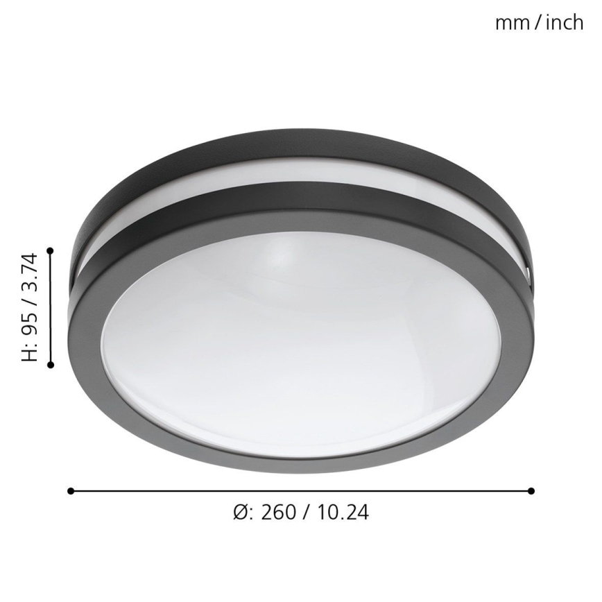 Eglo - LED Hämardatav laevalgusti vannituppa LOCANA-C LED/14W/230V Bluetooth IP44 antratsiit