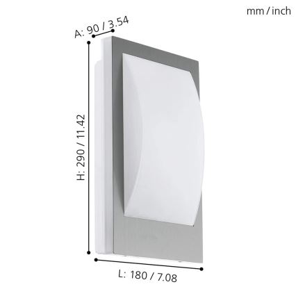 Eglo - LED Hämardatav väli seinavalgusti 1xE27/9W/230V IP44 matt kroom