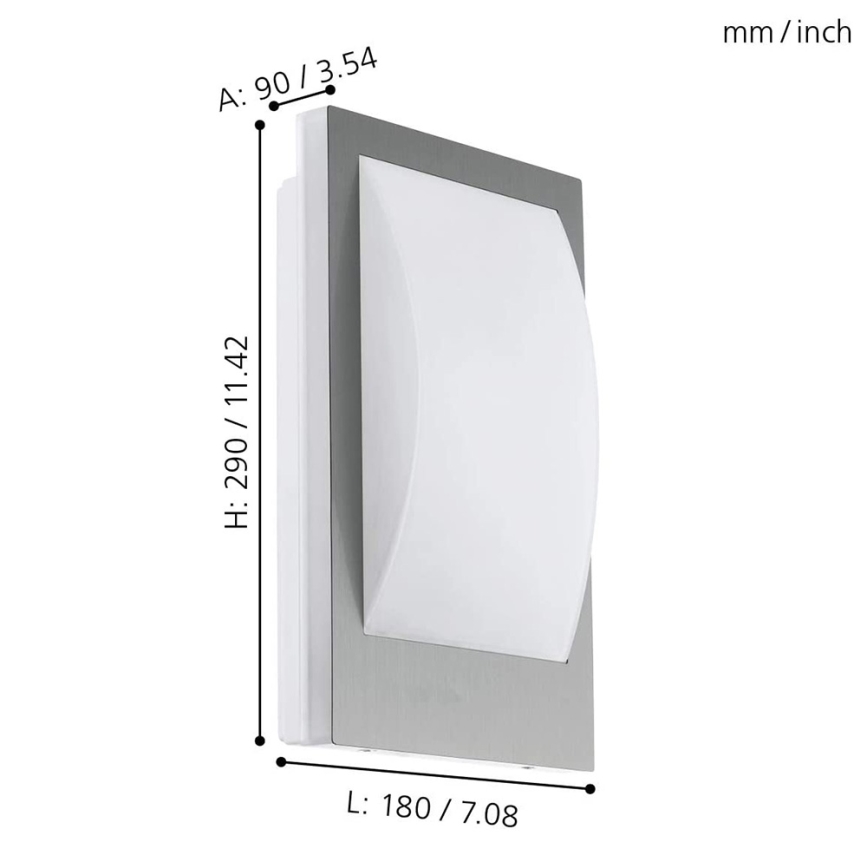 Eglo - LED Hämardatav väli seinavalgusti 1xE27/9W/230V IP44 matt kroom