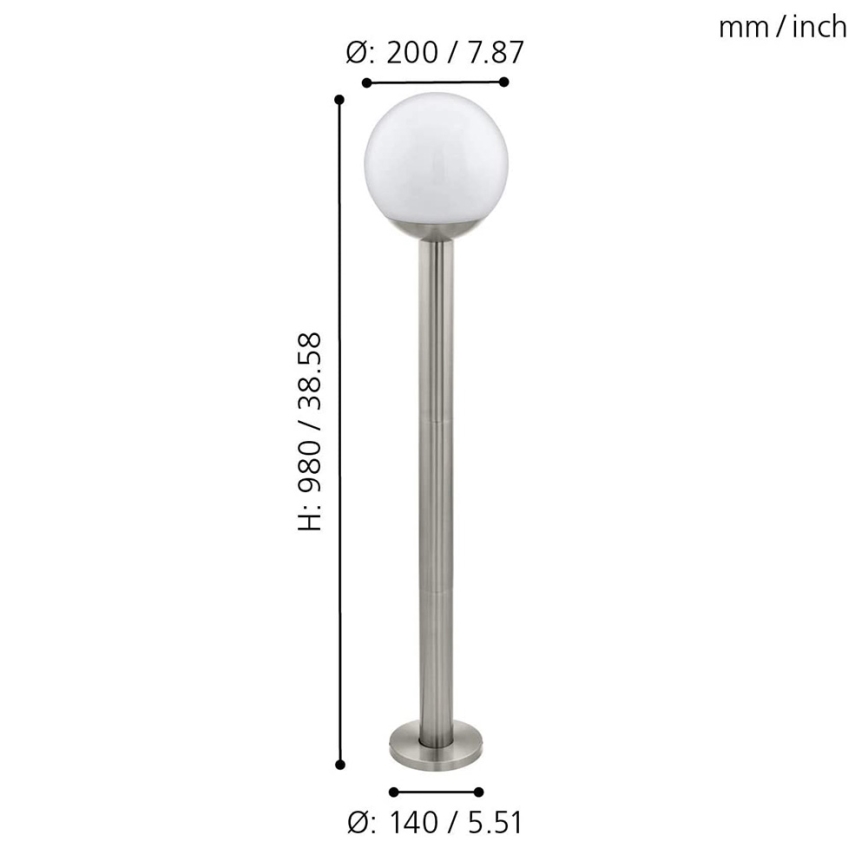 Eglo 97249 - Hämardatav LED-välisvalgusti NISIA-C 1xE27/9W/230V 980 mm IP44