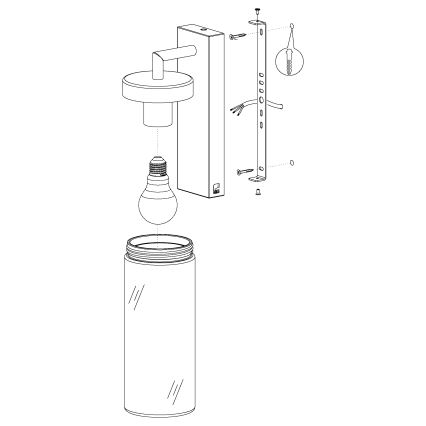 Eglo 97261 - Seinavalgusti õue BOVOLONE 1xE27/60W/230V
