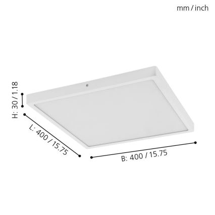 Eglo - LED-laevalgusti 1xLED/25W/230V valge kandiline 2500 lm