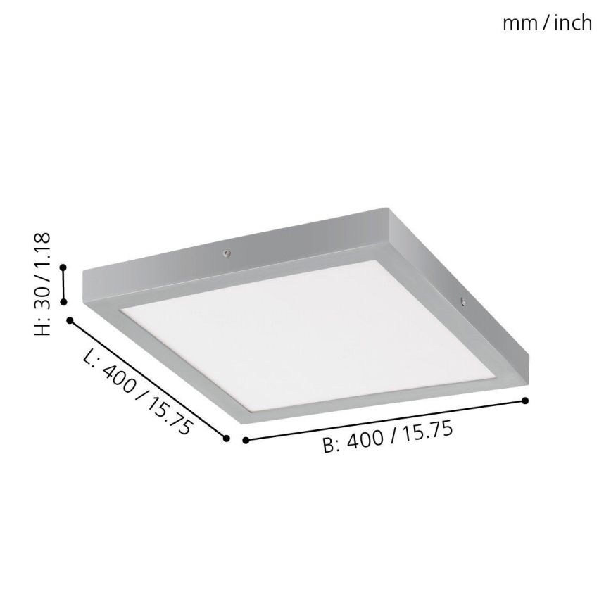 Eglo - LED-laevalgusti 1xLED/25W/230V hõbe kandiline