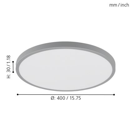 Eglo - LED-laevalgusti 1xLED/25W/230V hõbe ümmargune 4000K