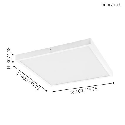 Eglo - LED-laevalgusti 1xLED/25W/230V valge kandiline 4000K