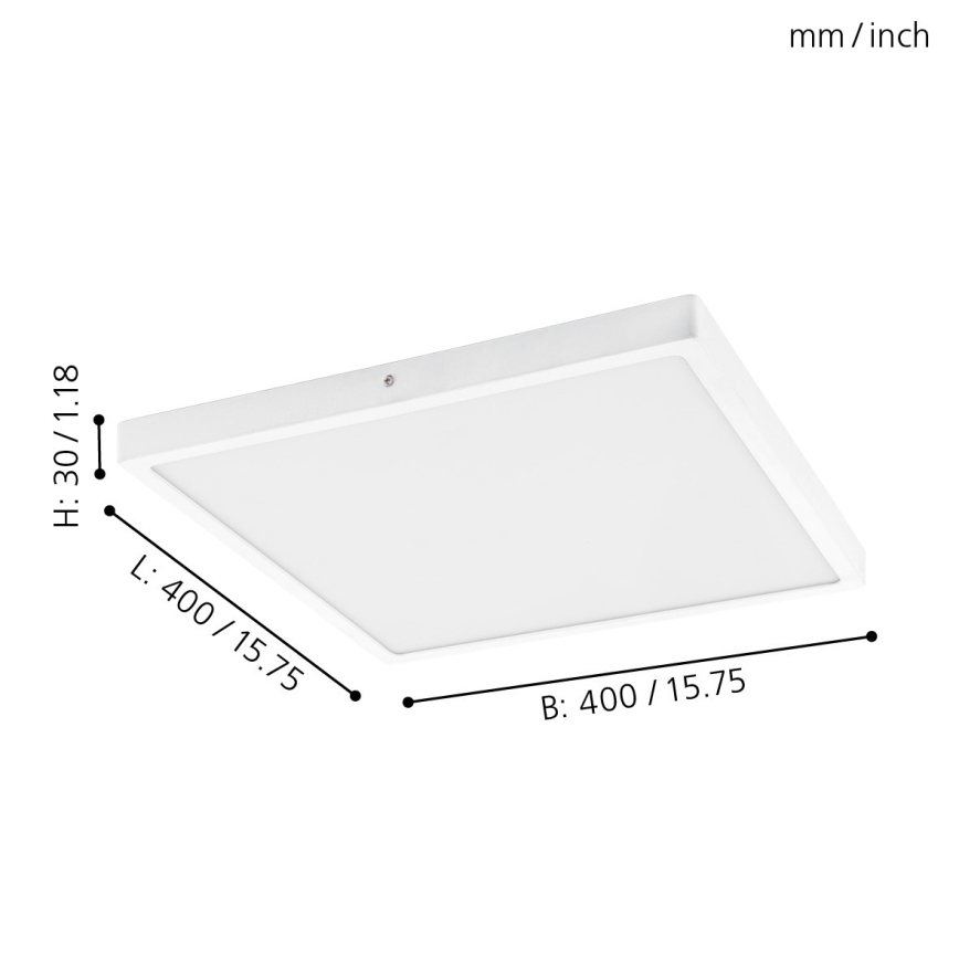 Eglo - LED-laevalgusti 1xLED/25W/230V valge kandiline 4000K