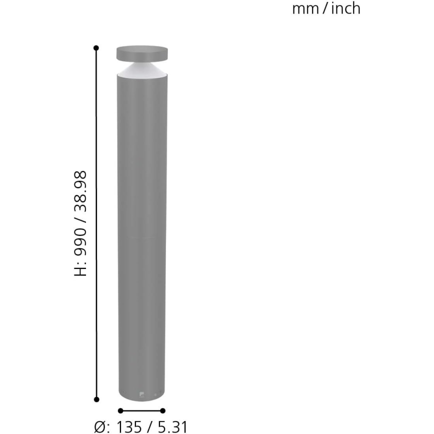 Eglo 97302 - LED välisvalgusti MELZO LED/11W/230V hall 990 mm IP65