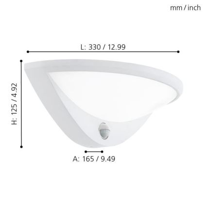 Eglo 97311 - LED-välisvalgusti anduriga BELCREDA LED/9,3W/230V IP44