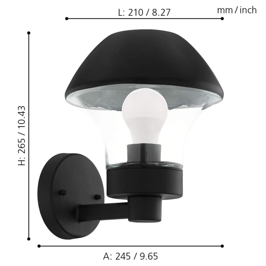 Eglo 97446 - LED Hämardatav välivalgusti VERLUCCA-C 1xE27/9W/230V IP44 Bluetooth