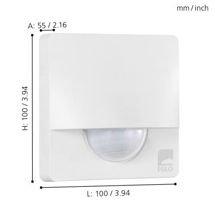 Eglo - Väli liikumisandur 1m valge IP44