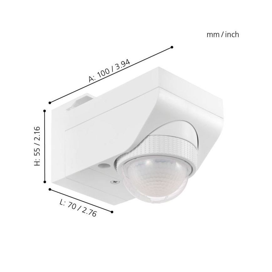 Eglo 97466 - Väline liikumis- ja hämarussensor DETECT ME 4 12 m valge IP44