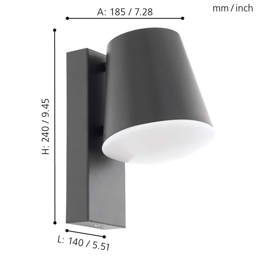 Eglo 97482 - LED-hämardatav välisseinavalgusti CALDIERO-C 1xE27/9W/230V IP44