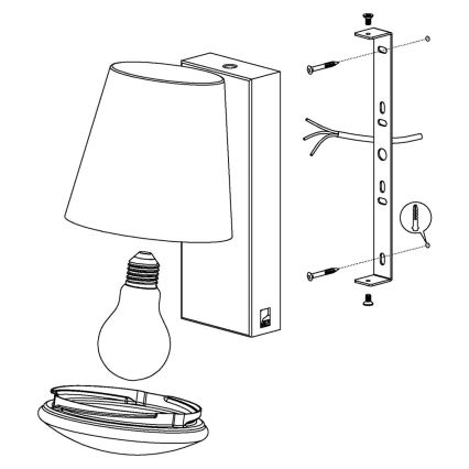 Eglo- LED Hämardatav väli seinavalgusti CALDIERO-C 1xE27/9W/230V IP44