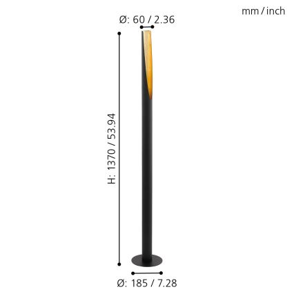 Eglo - LED Põrandalamp 1xGU10/4,5W/230V must