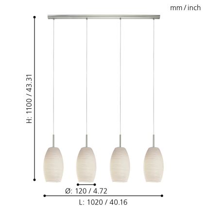 Eglo - Lühter 4xE27/40W/230V