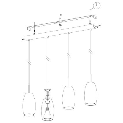 Eglo - Lühter 4xE27/40W/230V