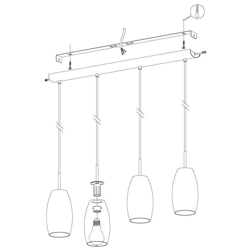 Eglo - Lühter 4xE27/40W/230V
