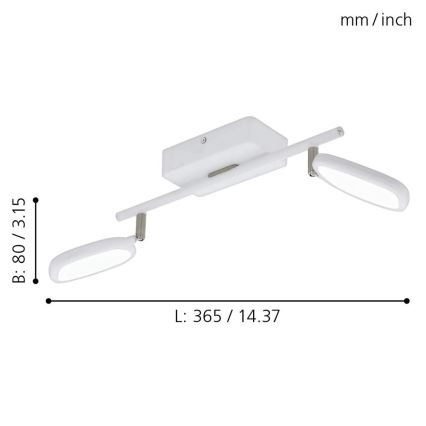 Eglo 97692 - LED Kohtvalgusti PALOMBARE-C 2xLED/5W/230V