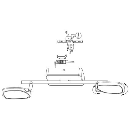 Eglo 97692 - LED Kohtvalgusti PALOMBARE-C 2xLED/5W/230V