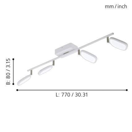 Eglo 97694 - LED Kohtvalgusti PALOMBARE-C 4xLED/5W/230V